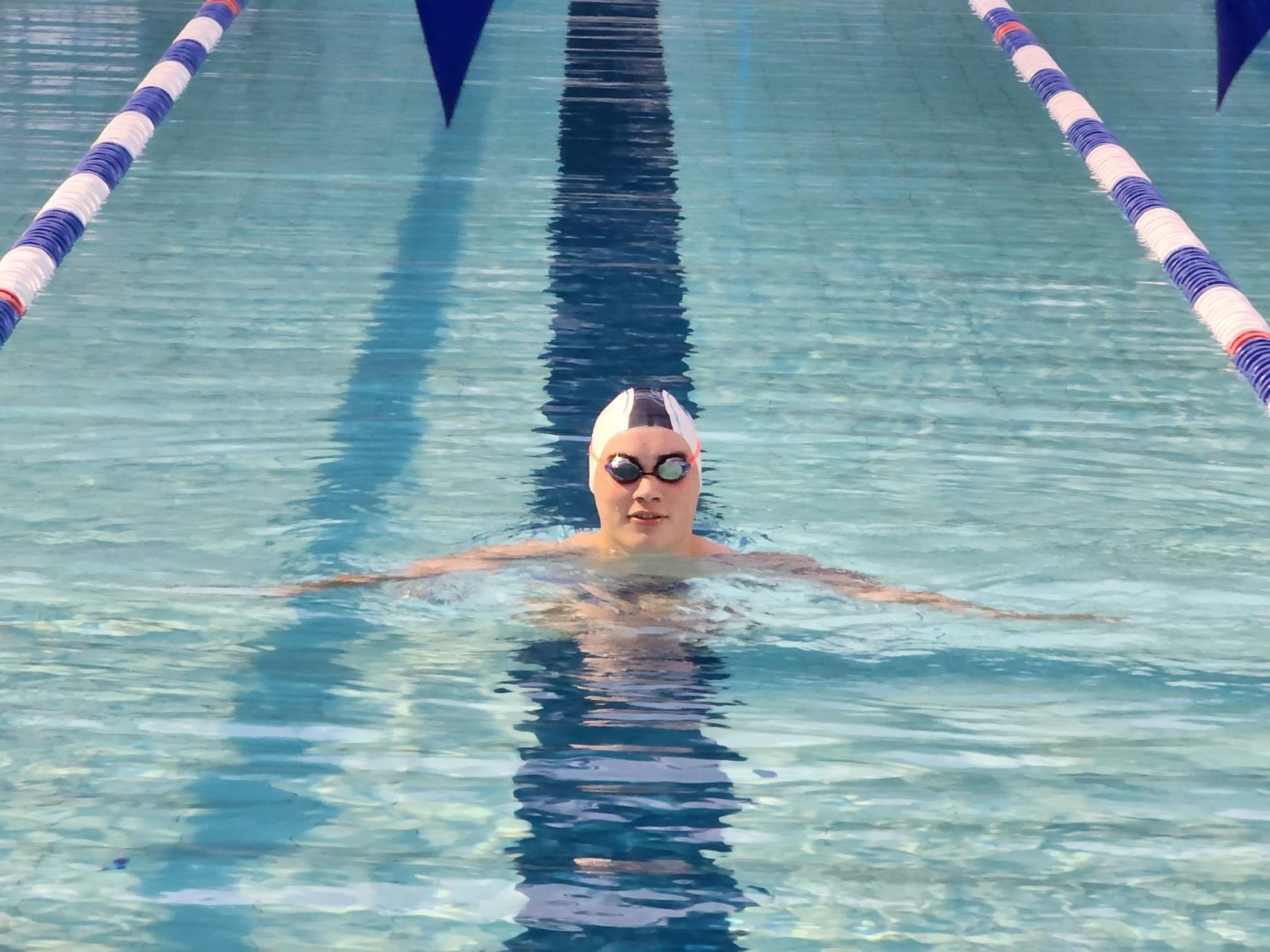 Squad swimmer in lane