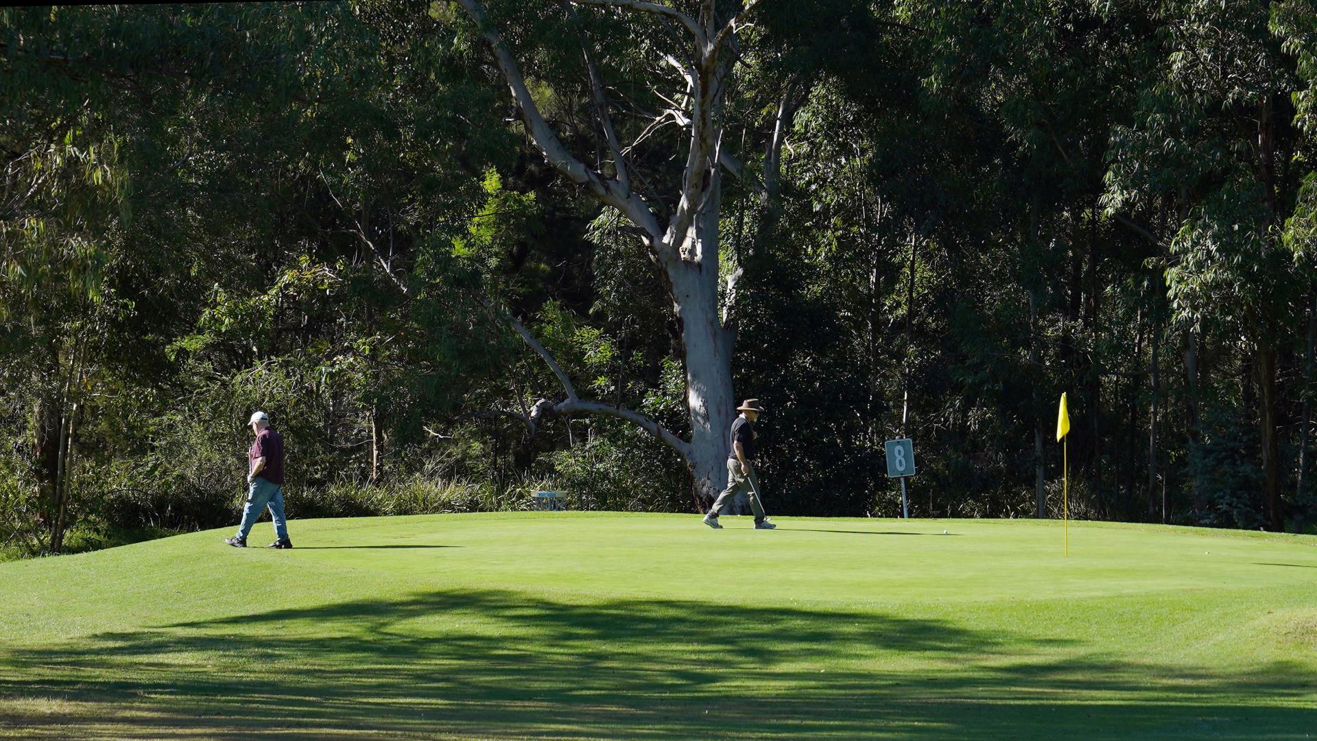 Man playing golf